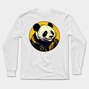 Cool Animals: Cartoon Vintage Funny Cool Panda Long Sleeve T-Shirt